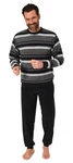 Normann Pyjama Herren Schlafanzug Grau/Creme/Schwarz