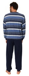 Normann Pyjama Herren Schlafanzug Blau/Dunkelblau