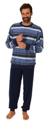 Normann Pyjama Herren Schlafanzug Blau/Dunkelblau
