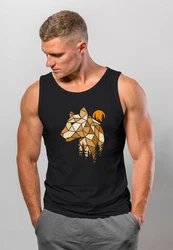 Neverless Tanktop Herren Fashion Polygon Print Luchs Wald Tiere Outdoor Motiv Beige