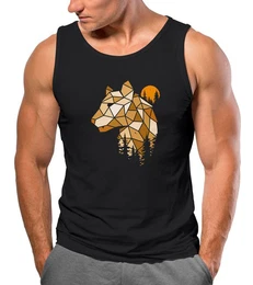 Tanktop Herren Tank-Top Fashion Polygon Print Luchs Wald Tiere Outdoor Motiv mit Print