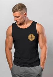Neverless Tanktop Herren Logo Badge Naturliebhaber Outdoor Fashion Dunkelblau/Schwarz/Braun