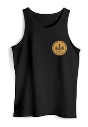 Neverless Tanktop Herren Logo Badge Naturliebhaber Outdoor Fashion Dunkelblau/Schwarz/Braun