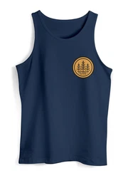 Neverless Tanktop Herren Logo Badge Naturliebhaber Outdoor Fashion Dunkelblau/Blau