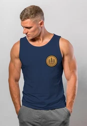 Neverless Tanktop Herren Logo Badge Naturliebhaber Outdoor Fashion Dunkelblau/Blau
