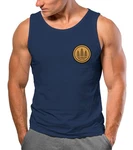 Neverless Tanktop Herren Logo Badge Naturliebhaber Outdoor Fashion Dunkelblau/Blau