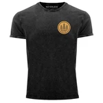 Neverless Print-Shirt Herren Vintage Shirt Wald Bäume Logo Badge Naturliebhaber Outdoor mit Print 