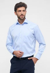Eterna Langarmhemd COMFORT FIT NON IRON Hellblau