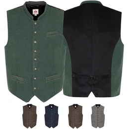 Trachtenweste 350960-Pinto Weste Herren PINTO Trachtenweste Trachten West aus leinen