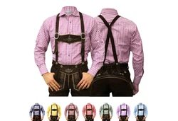 German Wear Trachtenhemd Langarm (GW120x) rot/blau/grün/rosa/gelb
