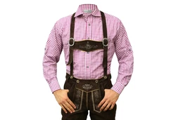 German Wear Trachtenhemd Langarm (GW120x) rot/blau/grün/rosa/gelb