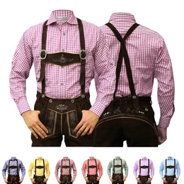 Trachtenhemd GW120x Karo Trachtenhemd Langarm kariert rot blau grn rosa gelb