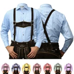 German Wear Trachtenhemd Langarm (GW120x) rot/blau/grün/rosa/gelb