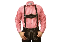 German Wear Trachtenhemd Langarm (GW120x) rot/blau/grün/rosa/gelb