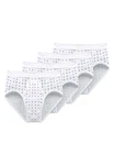 Schiesser Slip 4er Pack Cotton Essentials Feinripp Weiß/Grau/Creme