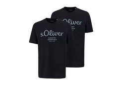 s.Oliver T-Shirt Casual im 2er Pack Silber/Dunkelblau/Grau/Blau
