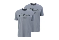 s.Oliver T-Shirt Casual im 2er Pack Silber/Blau/Grau
