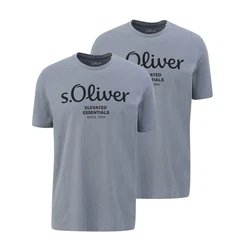 s.Oliver T-Shirt Casual im 2er Pack Silber/Blau/Grau