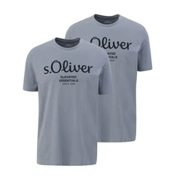 T-Shirt (2-tlg) mit Rundhals-Ausschnitt, kurzarm, Logo-Aufdruck im 2er Pack