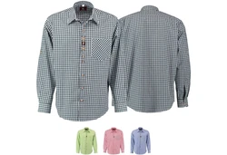 German Wear Trachtenhemd O47 Langarm Mischfarben/Grün