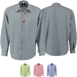 German Wear Trachtenhemd O47 Langarm Mischfarben/Grün