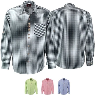 German Wear Trachtenhemd O47 Langarm Mischfarben/Grün German Wear Trachtenhemd O47 Langarm Mischfarben/Grün