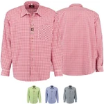 German Wear Trachtenhemd O47 Langarm Rot/Dunkelrot/Mischfarben