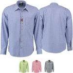 German Wear Trachtenhemd O47 Langarm Dunkelblau/Hellblau/Blau/Mischfarben