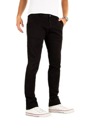 Yazubi Chino Hose Luke Schwarz/Orange