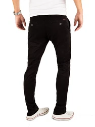 Yazubi Chino Hose Luke Schwarz/Orange