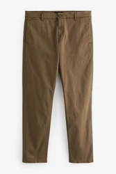 Next Slim Fit Chinohose mit Stretch Khaki/Dunkelgrün