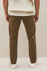 Next Slim Fit Chinohose mit Stretch Khaki/Dunkelgrün
