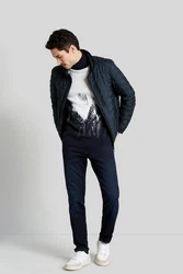 bugatti Blouson mit Stehkragen Dunkelblau/Dunkelgrün/Hellblau/Blau