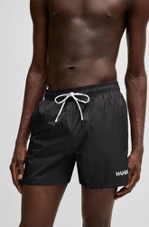 HUGO Badeshorts 'Haiti' Schwarz/Lila/Dunkelgrau/Dunkelblau