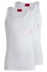HUGO Tanktop Twin Pack mit Markenlabel Weiß/Grau