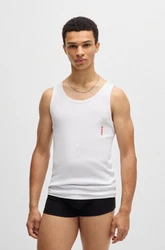 HUGO Tanktop Twin Pack mit Markenlabel Weiß/Grau