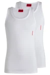 HUGO Tanktop Twin Pack mit Markenlabel Weiß/Grau