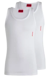 HUGO Tanktop Twin Pack mit Markenlabel Weiß/Grau