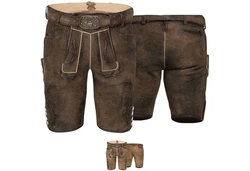 Spieth & Wensky Lederhose Wolverine-Hose WOLVERINE Herren Trachtenhose Khaki/Dunkelbraun/Braun