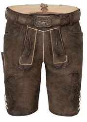 Spieth & Wensky Lederhose Wolverine-Hose WOLVERINE Herren Trachtenhose Khaki/Dunkelbraun/Braun