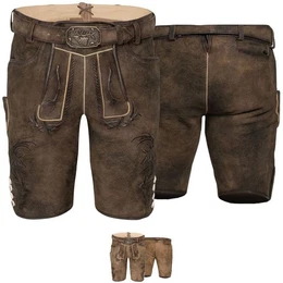 Lederhose Wolverine-Hose WOLVERINE Herren Trachtenhose Lederhose kurzhose Grtel Ziegenvelour