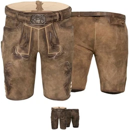 Lederhose Wolverine-Hose WOLVERINE Herren Trachtenhose Lederhose kurzhose Grtel Ziegenvelour