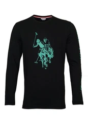 U.S. Polo Assn Longsleeve Shirt R-Neck Grün/Dunkelgrün/Schwarz