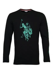 U.S. Polo Assn Longsleeve Shirt R-Neck Grün/Dunkelgrün/Schwarz