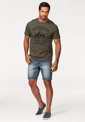 Arizona T-Shirt Kurzarm Rundhals Dunkelgrün/Khaki
