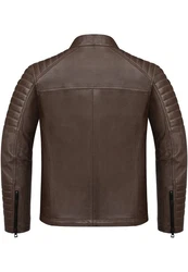 Amaci&Sons Lederjacke Ventura Biker Jacke Dunkelbraun/Braun