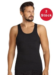 Comte Unterhemd Set Herren Feinripp Schwarz