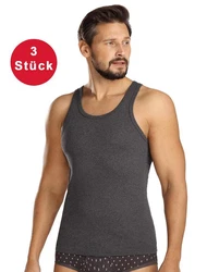 Comte Unterhemd Herren Feinripp (Set, 3-St) 3er Pack Dunkelgrau/Schwarz/Grau