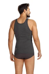 Comte Unterhemd Set Herren Feinripp Dunkelgrau/Schwarz/Grau