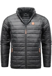 Amaci&Sons Steppjacke Pomona Herren Outdoor Basic Patch Jacke Dunkelgrau/Grau/Schwarz
